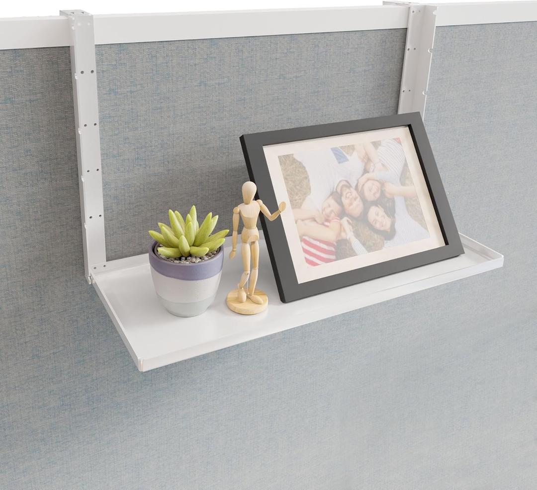 Office Cubicle Shelf - 13.8'' x 5.9'' Storage Organizer Floating Corner Rack Hanging Shelf Height Adjustable Home Office Essentials for Planter Statue Decor Photo Frame