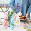 Yookeer 3 Pack Easter Bunny Decorations, Pastel Flocked Bunny Kit, Spring Table Centerpieces Easter Rabbit Set for Home Party Decor