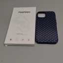 Trendy Cute Hybrid 2 Layer Navy Blue Polka Dot Phone Case for iPhone 13,Navy