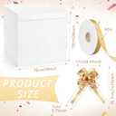Kolldenn Extra Large Gift Box with Lid, Giant Gift Box for Gender Reveal Big Presents with Bows and Ribbons for Birthday Special Celebrations Anniversaries Wedding Party (White,28x28x28 Inches)