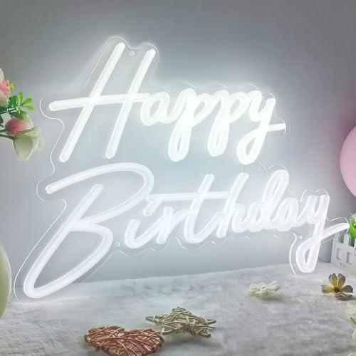 Happy Birthday Neon Sign for All Partys, Large Size-23 x 14inch, Led Neon Signs With Dimmable Switch for Wall Decor, Photo Backdrop (Power by USB)-by Colysor