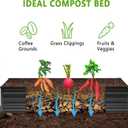 DIIYIV 2PCS 12x2x1FT Galvanized Raised Garden Bed Kit,Vegetable Boxes-Rectangle Metal Flower Box,Large Planter Raised Beds Outdoor Garden for Planting,Fruit,Herb-Black