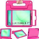 BMOUO Kids Case for Samsung Galaxy Tab A11 8.7" 2025, Galaxy A9 8.7" 2023 / A7 Lite 2021 Case - with Screen Protector, Shockproof Lightweight Samsung Galaxy Tab A11/A9/A7 Lite Case 8.7 Inch, Rose