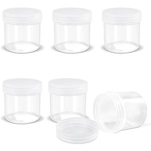 ASEVAT 4 Pack Airtight Plastic Jars, Leak-Proof Travel Size Jar | Refillable Cosmetic Containers for Creams, Lotions, TSA-Approved Clear Jars with Secure Lids (clear)