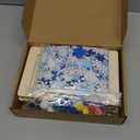 Gerrii 12 Sets Winter Picture Frames Craft DIY Wooden Photo Frame Painting Craft Kit 5 x 7 Inches with Stand Snowflake Sticker Painting Tool Set for Winter Party Favor Home Activity