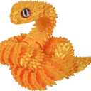 jinccai 3D Printed Snake Viper Articulated Toy,Animals,12 in,Surprise Collectible for Home/Office Desktop Decor Gift for Birthday, Lunar New Year,Chinese New Year (Gold)