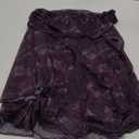 Verdusa Women's 70s Vintage Floral Off The Shoulder Dress Foldover Long Sleeve Bodycon Mini Dress (Large, Purple)