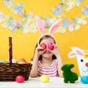 2 x 33FT Easter Tinsel Garland,Colorful Eggs Twisted Strip Wreath, Spring Hanging Strip Ornaments Decoration for Holiday Doors, Fireplaces, Mantelpieces, Windows, Outdoor Party Party Decorations