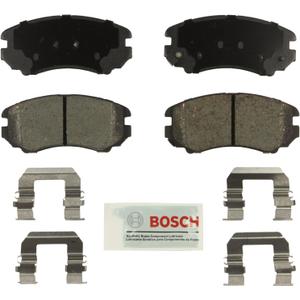 BOSCH BE924H Blue Ceramic Disc Brake Pad Set With Hardware - Compatible With Select Hyundai Azera, Elantra, Sonata, Tiburon, Tucson; Kia Amanti, Magentis, Optima, Soul, Sportage; FRONT