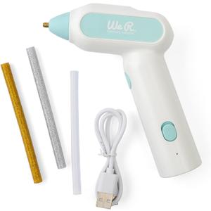 We R Memory Keepers Cordless Creative Flow Hot Glue Gun Kit, Quick Heat, Rechargeable Glue Gun and Sticks Set, Includes 20 Glue Sticks, Hot Glue Gun Cordless & Rechargeable