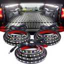 Nilight 3PCS 60 Inch Bed Light Strip 270 LED with On/Off Switch Blade Fuse Splitter Extension Cable for Cargo Pickup Truck SUV RV Boat (White)