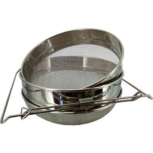 Double Sieve Honey Strainer for 5 Gallon Bucket Stainless Steel Honey Filter with Up to 16.5 inches Extendable Arms Honey Processing Equipment