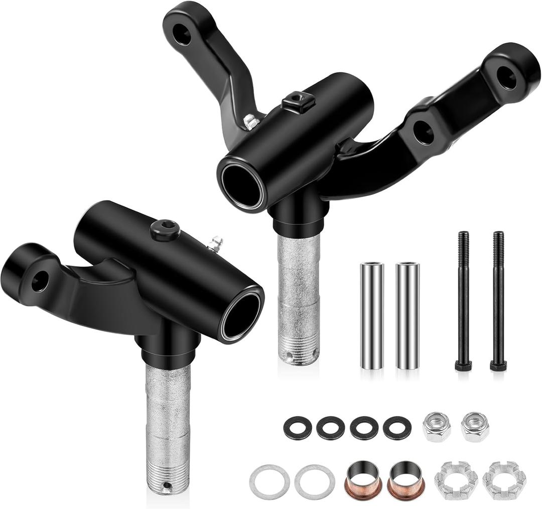 Golf Cart Spindle Deluxe Front End Repair Kit Passenger & Driver Side Replacement Spindles Set Compatible with EZGO PDS/TXT 2001.6-Up Electric & Gas Golf Cart, OEM# 70673-G02, 70942-G02