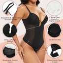 SHAPERIN Women's Backless Body Shaper Bra Faja U Plunge Low Back Thong Shapewear Tummy Control Deep V Bodysuit Small