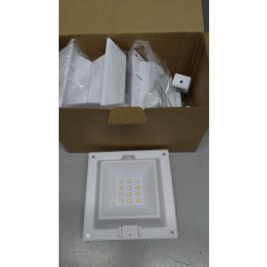 4 Pack White Solar Powered Gutter Lights Outdoor Decorative Waterproof 12 LEDs Yard Lamp for Lighting Fence, Railing, Outside Wall, Deck, Garden, Path, Backyard, Walkway, Patio, Holeless Installation
