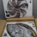 LEDIARY 20" Caged Ceiling Fan with Light and Remote, Low Profile Flush Mount Fandelier, Black Gold Bladeless Enclosed Small Fan Lights Ceiling Fixtures, Rustic Farmhouse Style for Bedroom, Outdoor