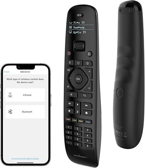 SofaBaton U2 Universal Remote with Backlit Button and Upgraded Scroll Wheel, All in One Universal Remote Control with App Control, Custom Macros for Smart TVs,Sound Bar, DVD/Blu-ray Players and More