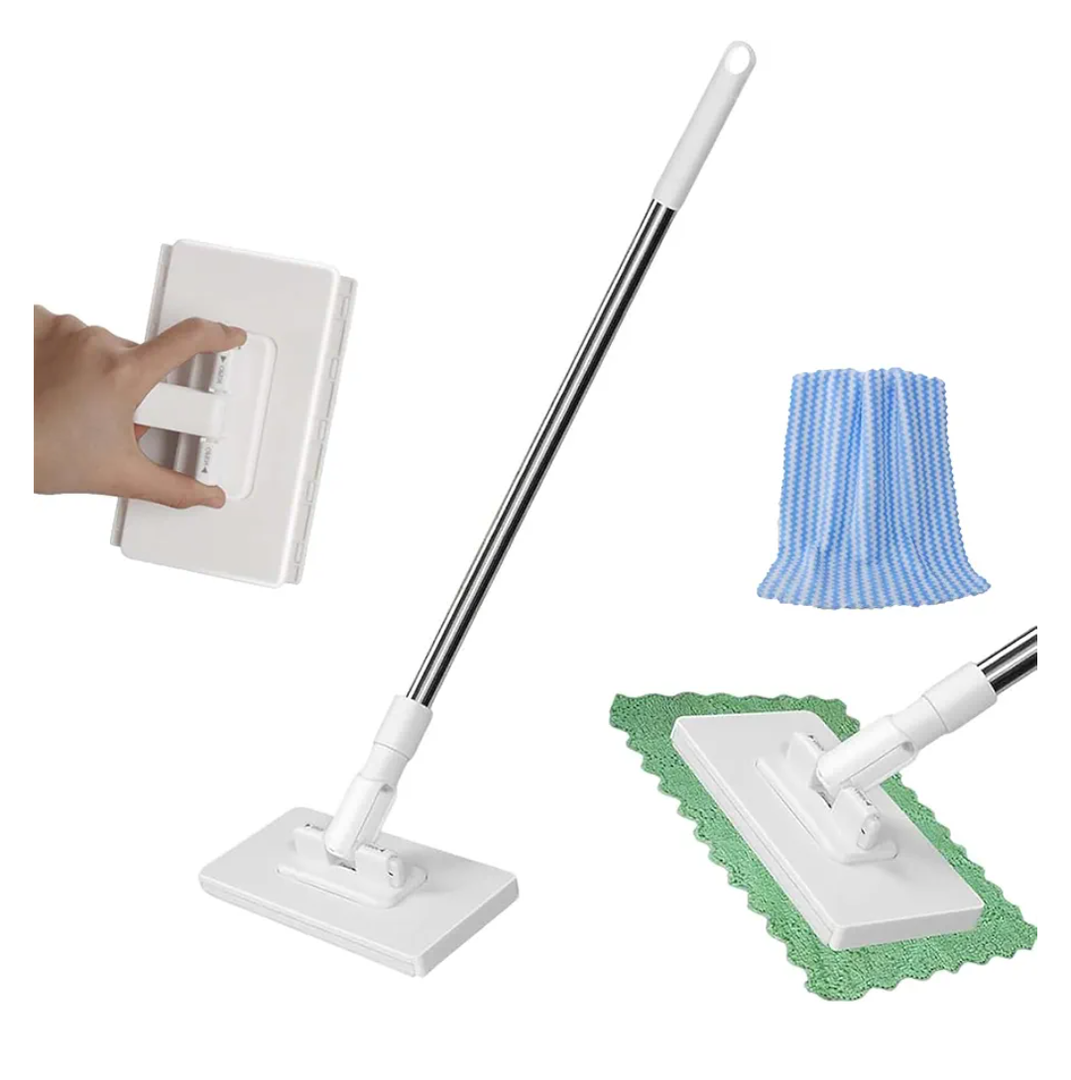Snap Grip Mini Mop, Clever Zero Touch Cloth Changing Mini Mops, 39 Inch Retractable Gap Dust Cleaner Lazy Mops with Locking Head & Sweeping Cloths for Multi Cleaning