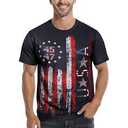 LuxLass 4th of July Shirts for Men American Flag T-Shirt USA Patriotic Tee Tops Size XL