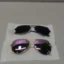 livho Sunglasses for Men Women Aviator Polarized Metal Mirror UV 400 Lens Protection (Gold Lilac & Black)