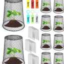 10 Pcs 6.8"7.4" (Multiple Sizes/Quantities) Seedling Plant Protectors from Animals, Chicken Wire Plant Cage Garden Cloche to Protect Plants Vegetables from Rabbits Squirrels Chicken