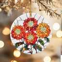 2 x Christmas Ornaments, 2.8in Ceramic Birth Flower Ornament, Xmas Decor, Christmas Tree Ornaments, Xmas Decorations for Tree, Holiday Ornament, Birth Flower Gifts, Gift Ideas, Gifts for Women - Oct