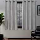 EXCLUSIVE HOME Forest Hill Woven Room Darkening Blackout Grommet Top Curtain Panel Pair, 52"x63", Dove Grey