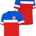 Boys Girls Soccer Jerseys Football Training Shirt for Youth Sports Fans Blue Red 10 Years