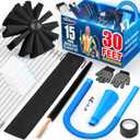 Sealegend 15-Piece 25-Feet Dryer Vent Cleaner Kit, Dryer Cleaning Tools, Omnidirectional Dryer Lint Vacuum Attachment, Dryer Vent Brush, Universal Vacuum & Dryer Adapters (Blue)