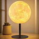 Moon Lamp Small Table Lamp for Bedroom, Dimmable Bedside Table Lamp with 30 Modes, Night Light Bedside Lamps for Night Stands, Desk Lamp for Living Room, Office, Dorm, Birthday Gifts for Kids Teens (1 Pack)