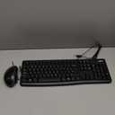 Logitech MK120 Wired Keyboard and Mouse Combo for Windows, Optical Wired Mouse, Full-Size, USB, Compatible with PC, Laptop - Black