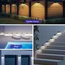 12 Pack Solar Fence Lights, Motion Sensor Outdoor Light with 3 Sided Lighting, 60 Lumens Fence Light Solar Powered, Solar Lights Outdoor Waterproof with 3000K/7000K Mode for Patio, Backyard, Fence (Black)