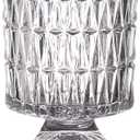 MCMCNCUIU Crystal Vase, Flower Vase, Glass Vase for Bouquet, Clear Vase, Large Vase for Flowers, Pedestal Glass Vase for Living Room, Bedroom, Dining Table, Birthday, Wedding, 7 inch (Diamond)