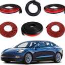 Car Weather Stripping for Tesla Model 3 Car Door Rubber Seal Strip Self Adhesive Auto Soundproofing Weatherstrip for Front/Rear Trunk A-Pillar B-Pillar Front/Rear Door
