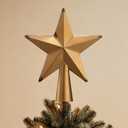 Glitinsel Brass Christmas Star Tree Topper 10 Inch Farmhouse Star Treetop Christmas Metal Rustic Xmas Decorative Holiday Ornament Handmade Vintage Decoration Gifts