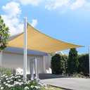 Patio Sun Shade Sail Canopy, 10' x 12' Rectangle Shade Cloth Block Sunshade Fabric - Outdoor Cover Awning Shelter for Pergola Backyard Garden Yard (Sand Color)