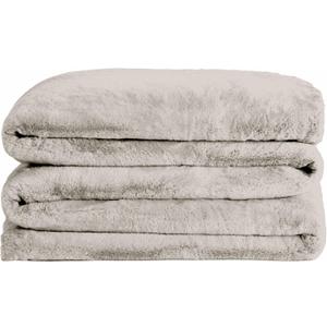 UnHide Cuddle Puddle - Faux Fur Blanket - Oversized, Lightweight, Extra Soft Blanket - Machine Washable - Add a Layer of Softness to Any Bed or Couch - 100” x 100” - Greige