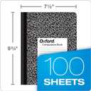 Oxford Marble Composition Book, 9 3/4 X 7 1/2 Inches, Wide Rule, Paperback, 100 Sheets, White (63795)