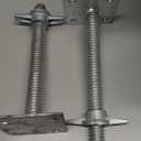 Adjustable Leveling Jack 12", Scaffolding Galvanized Screw Solid Stem Jack with Base Plate, 2 Pack