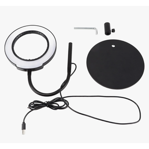Repair Magnifying Glass with Light Stand 10X Desk 5 Color Modes Stepless Dimmable Clamp Flexible Gooseneck Magnifier