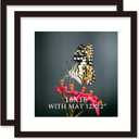 16x16 Frame Black With Mat 12x12 Solid Wood Picture Frames Wall Mounting (2 pack, 16x16 Inch)