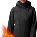 FREE SOLDIER Women's Waterproof Ski Snow Jacket Fleece Lined Warm Winter Rain Jacket with Hood Fully Taped Seams (Small, Black)