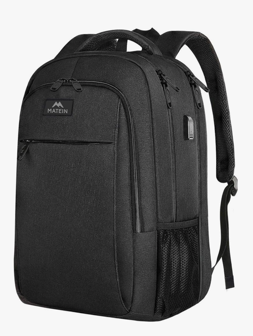 MATEIN Extra Large Backpack, 17 Inch Travel Laptop Backpack with USB Charging Port, Anti Theft TSA Friendly Business Work College Computer Backpack for Men Women, Black
