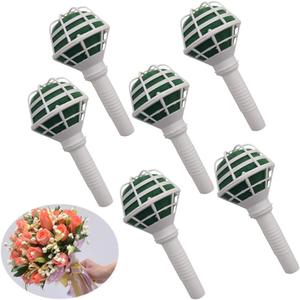 Arlai Box of 6, Bouquet Holders - Bridal Wedding Bouquet Holder Decoration DIY Wedding Bouquet Holder for Artificial Flowers