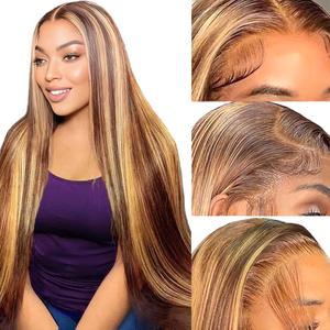 Highlight Ombre Lace Front Wig Human Hair 28Inch Honey Blonde Lace Front Wigs Human Hair 13x6 HD Lace Front Wig Human Hair 180% Density 4/27 Colored Straight Human Hair Pre Plucked with Baby Hair Highlight Ombre Lace Front Wig Human Hair 28Inch Honey Blonde Lace Front Wigs Human Hair 13x6 HD Lace Front Wig Human Hair 180% Density 4/27 Colored Straight Human Hair Pre Plucked with Baby Hair