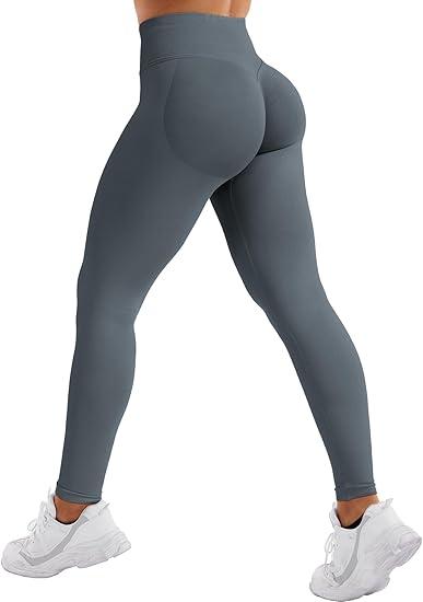 YEOREO SoftHue Hidden Scrunch Butt Workout Leggings for Women Lifting Seamless Mid Low Waist 25" Gym Fitness Yoga Pants with Tummy Control Electric Gray - S