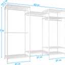Ulif E13 Heavy Duty Clothes RackWith 4 Hanger Rods & 8 Shelves Freestanding Clothing Racks for Hanging ClothesAdjustable Closet OrganizerMetal Garment Rack 63" W x16 D x77 HMax Load 900LBSWhite
