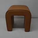 Leather N-Shaped Ottoman, Home High-end Shoe Changing Stool, Low-Profile Dressing Stool, Suitable for Living Room, Bedroom(Orange,Small)