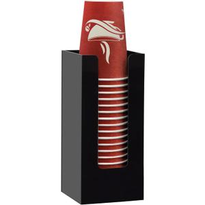 MYITYARD Coffee Cup Dispenser, Cup and Lid Organizer fits 5 to 16 oz Disposable Paper & Plastic Cups, Acrylic Cup Holder for Table Countertop, Black