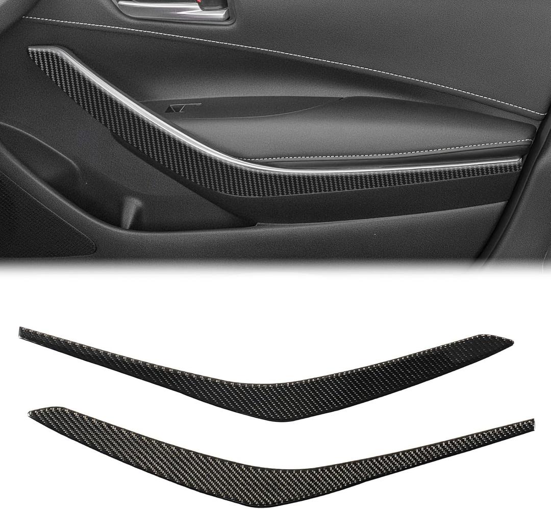 Real Carbon Fiber Interior Door Armrest Handle Panel Trim Compatible with 20202026 Toyota Corolla & 20192026 Corolla Hatchback, Interior Decor Sticker Accessories
